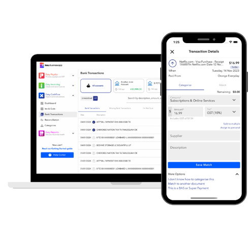Easy Cashflow - Overview - Laptop and Phone