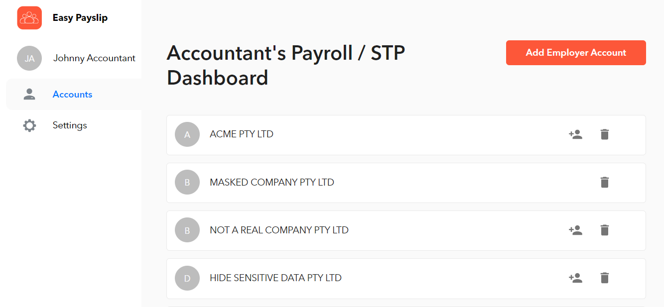 Easy Payslip Accountant Dashboard